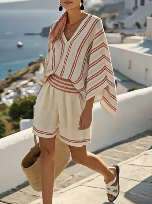 Gestreiftes Sommer-Set - Mühelose Küstentage mit Stil