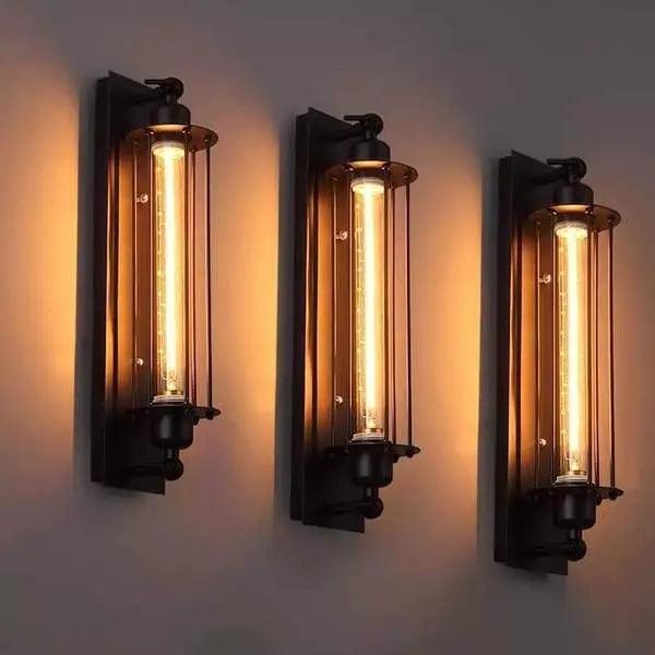 Schwarze Vintage Wandleuchte mit LED-Beleuchtung 4