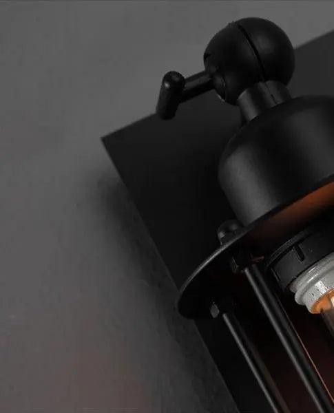 Schwarze Vintage Wandleuchte mit LED-Beleuchtung 6