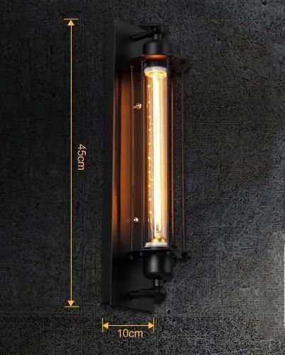 Schwarze Vintage Wandleuchte mit LED-Beleuchtung 7