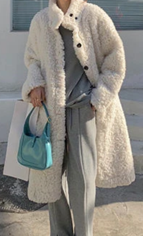 Julia | eleganter Damenkunstpelzmantel