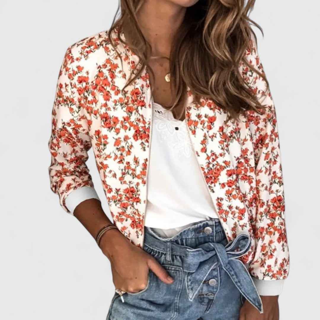 Margot – Schicker Blumen-Bomber-Cardigan für einen stilvollen Look
