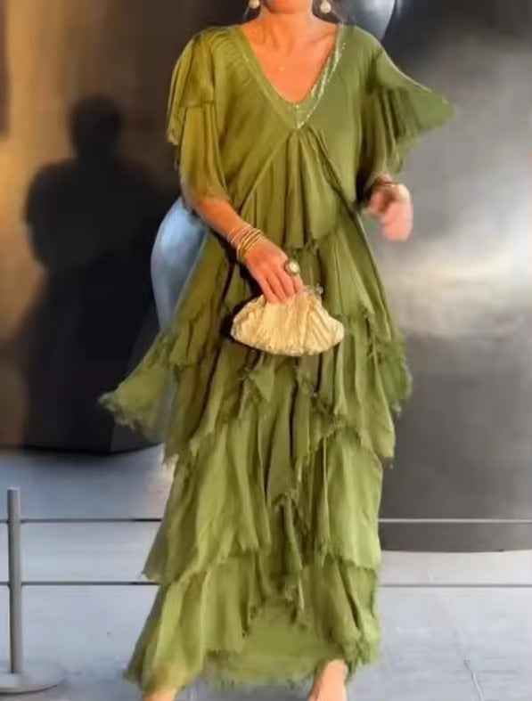 Anselia Boho-Rüschenkleid – fließend, müheloser Boho-Stil