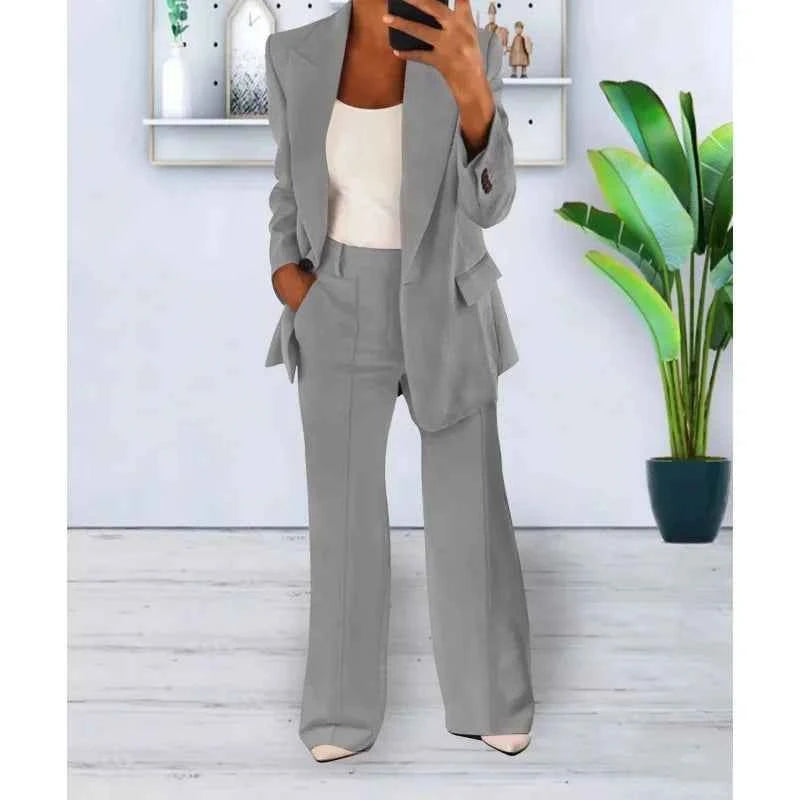 Kayla | Elegantes formelles Anzugset mit langem, maßgeschneidertem Blazer für Damen
