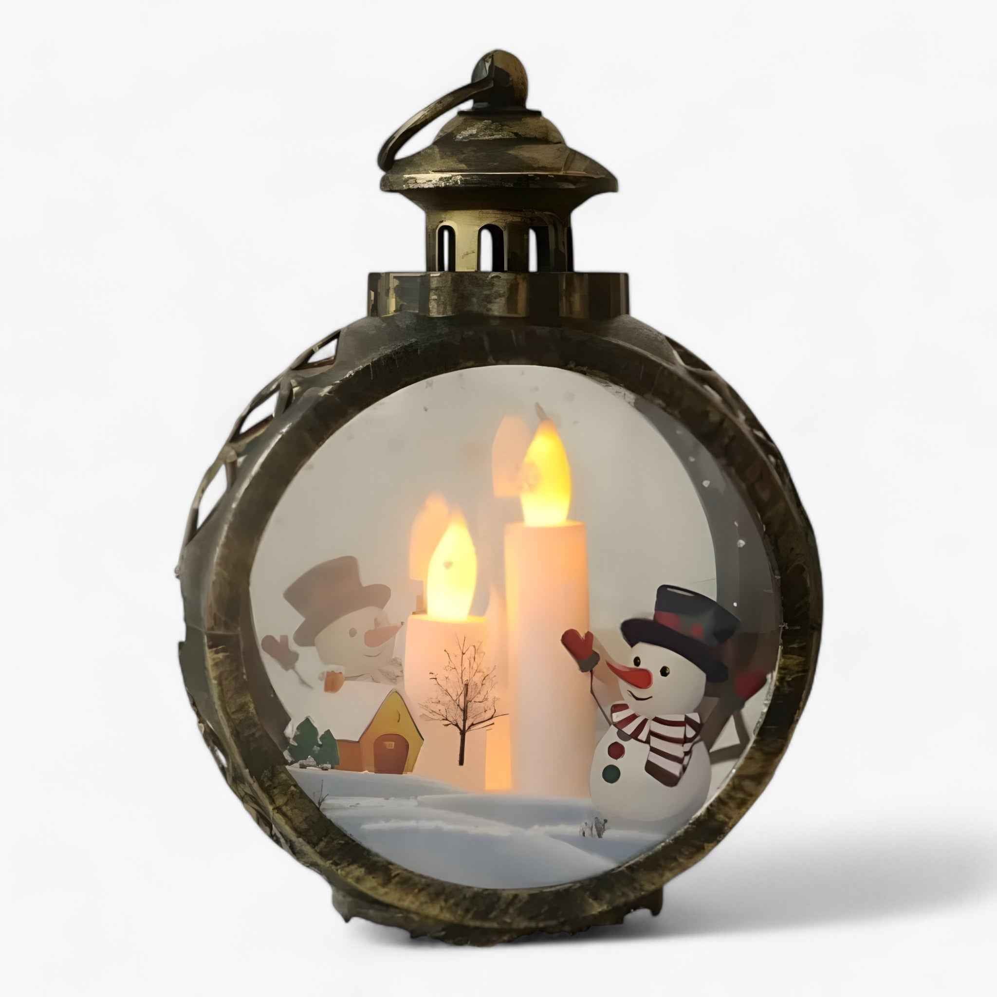 Julien | Julsnögubbelys mit simuliertem Feuer – Energieeffiziente LED-Lichter für Außendekoration zu Weihnachten