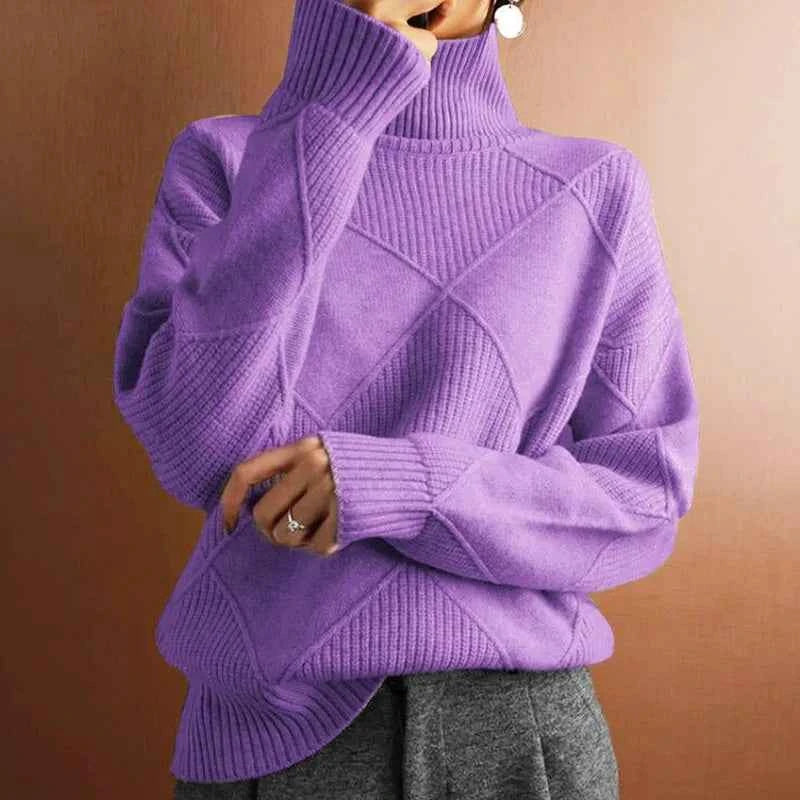 Stilvoller Damenpullover mit elegantem hohen Kragen