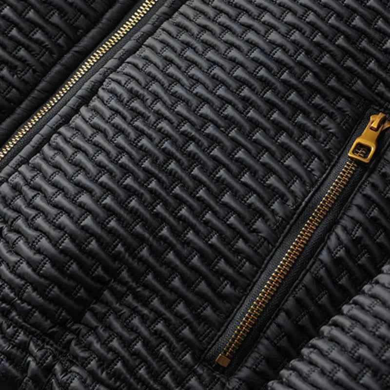 Elegante und Bequeme Schwarz Micro-Quilt Jacke