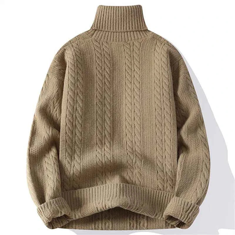 Eleganter Pullover aus gedrehtem Strick mit Rollkragen