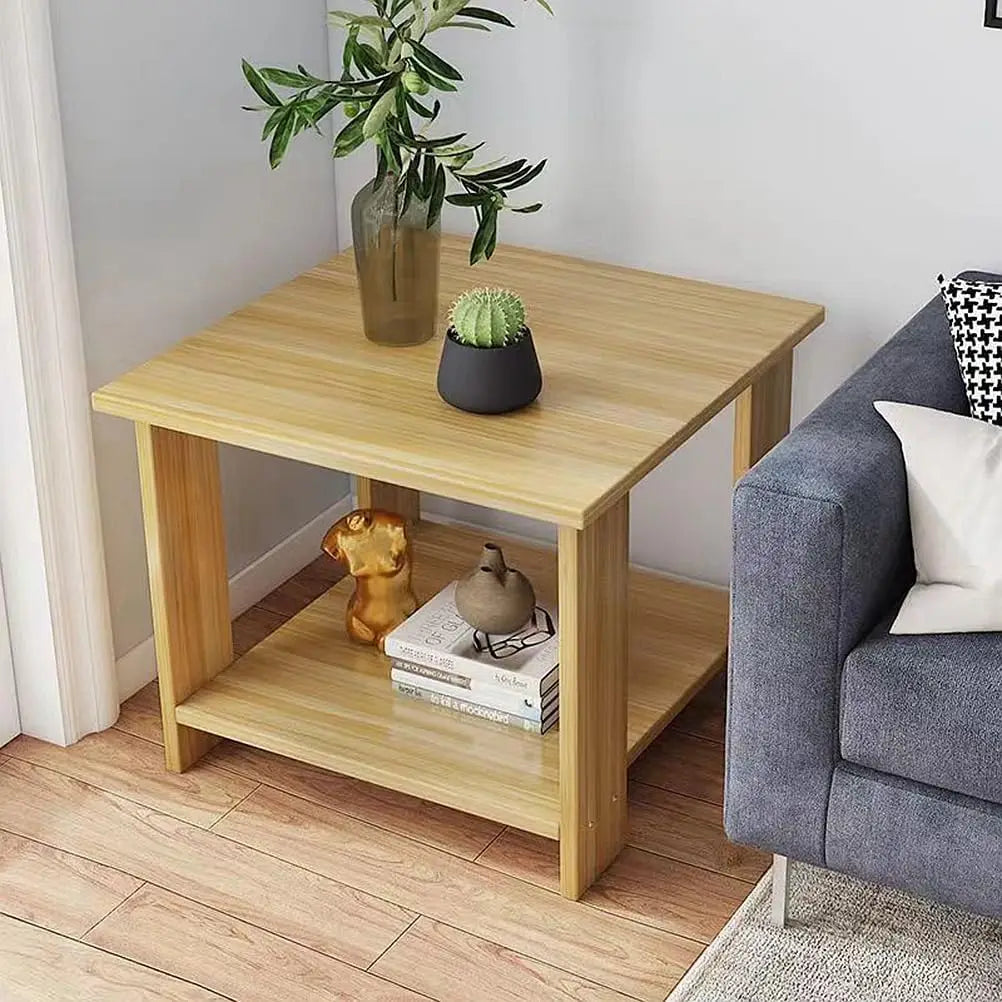 Zenyra - Stilvolles Massives Nachttisch mit Zwei Schichten für ein Modernes Schlafzimmer