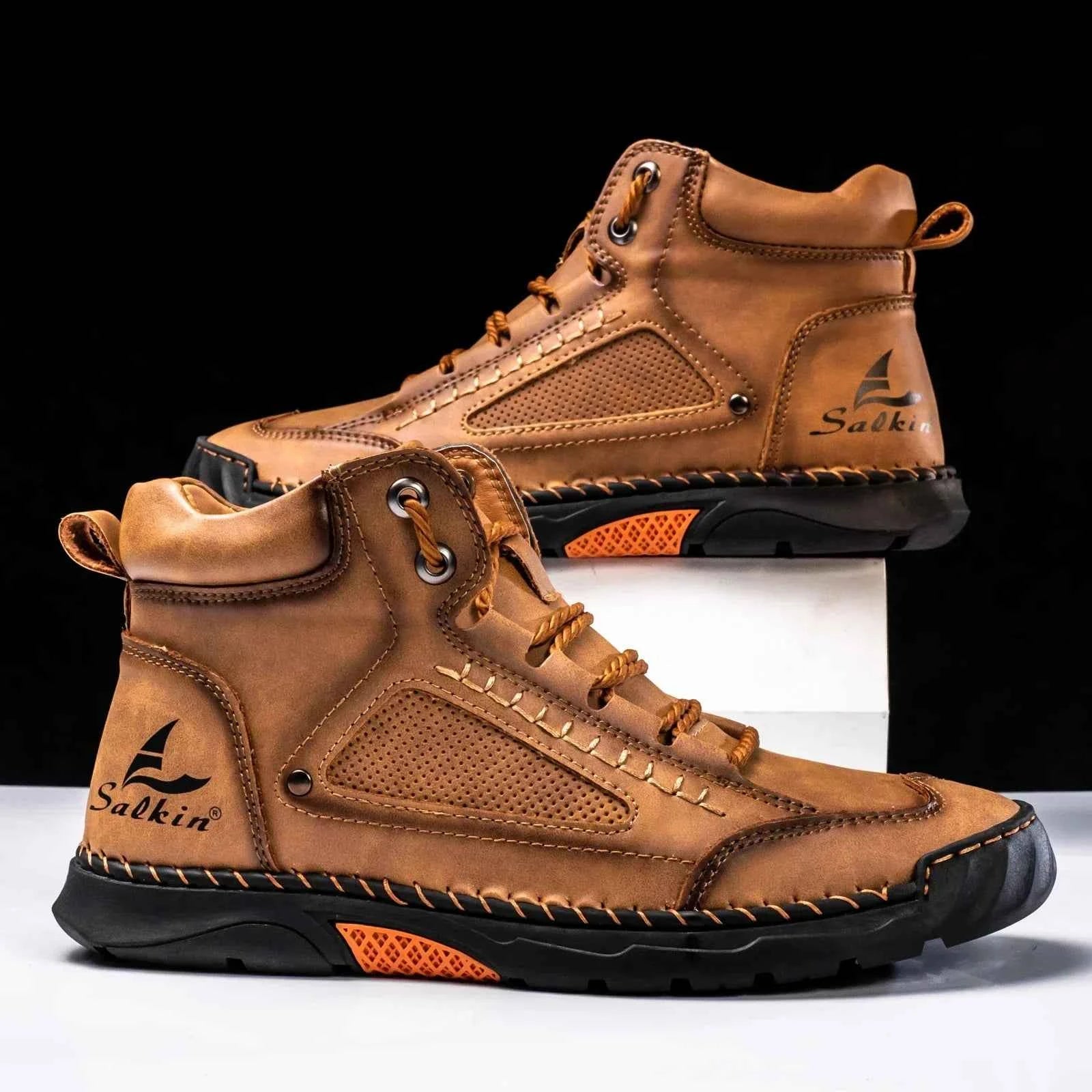 Lässige Leder-High-Top-Sneaker für den Alltag