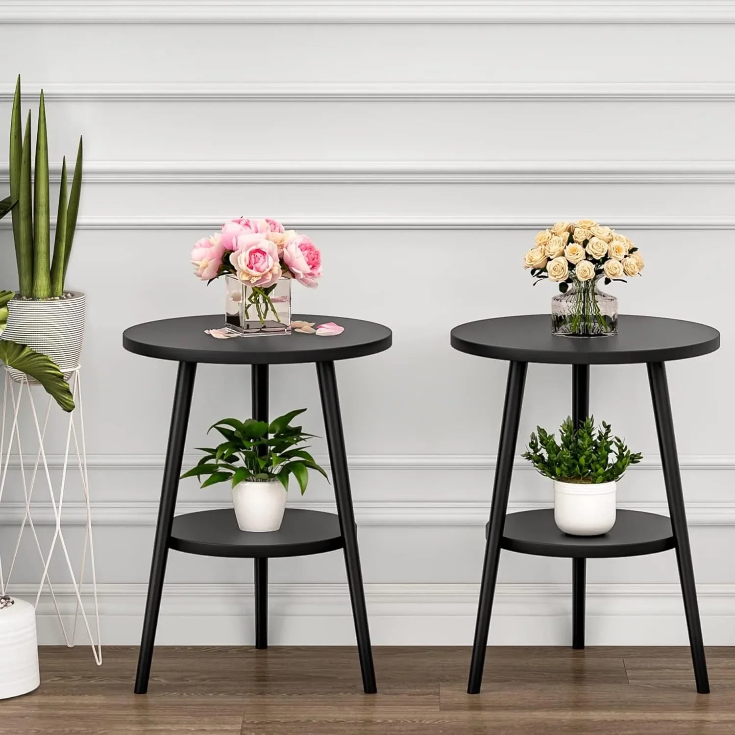 Cirenya - Stilvolle runde Zweiteilige Beistelltisch mit modernem Design für ein elegantes Wohnzimmer