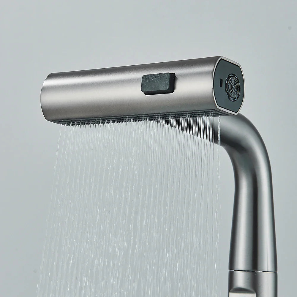 Thalenya - Moderne Wasserfall-Waschtischarmatur mit Temperaturanzeige und flexibler, schwenkbarer Brause für maximalen Komfort