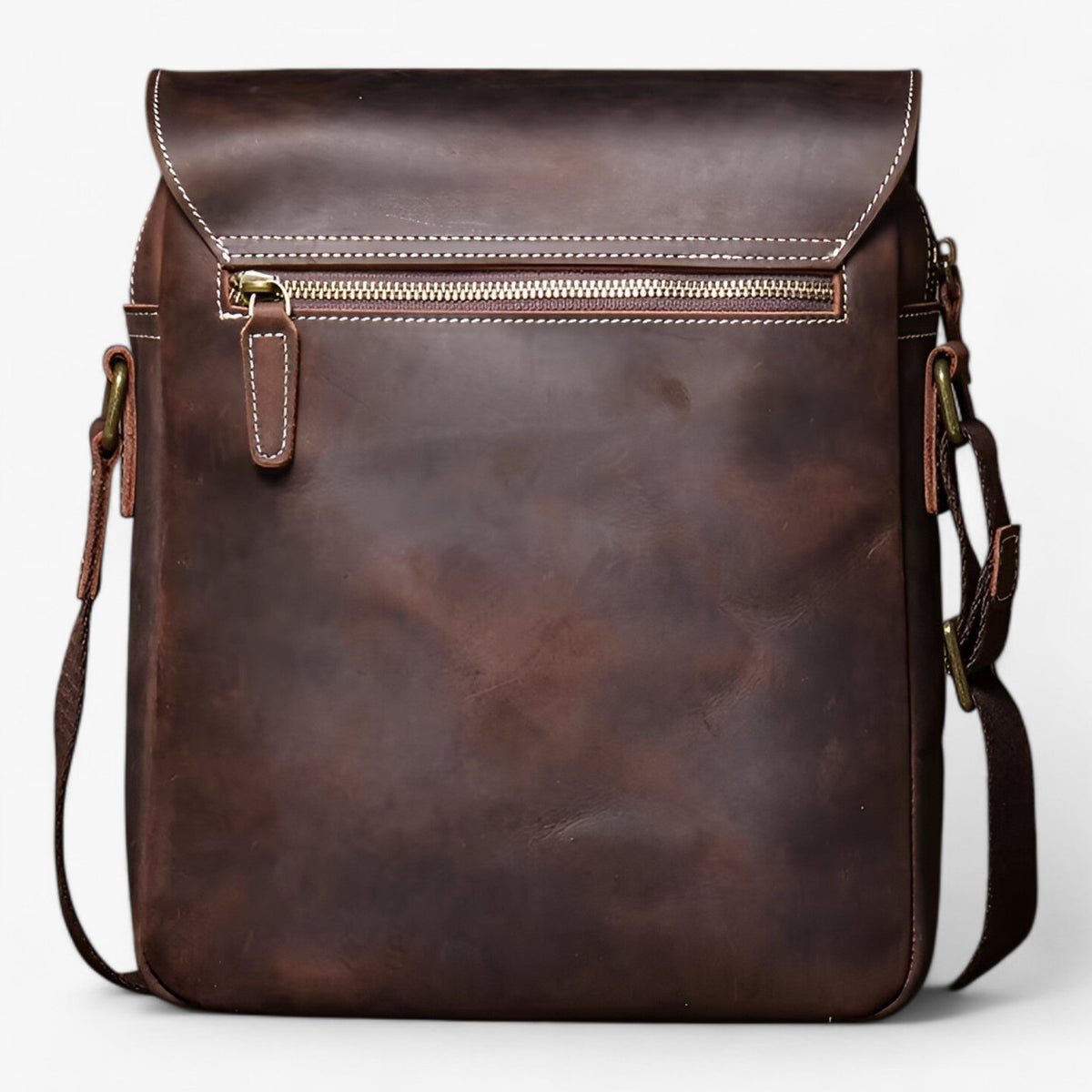 Kompakte Crazy-Horse-Leder Vintage Umhängetasche
