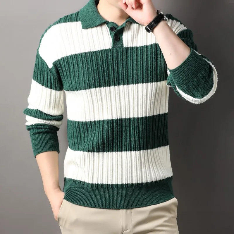 Wollpullover Axel mit gedrehtem Strick für einen warmen und eleganten Stil