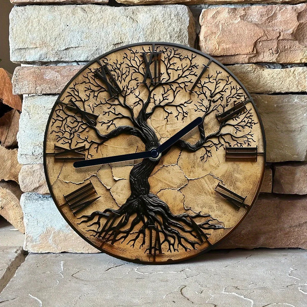 Elegante Wanduhr QuietRoots mit Baum des Lebens Design für eine anspruchsvolle Dekoration