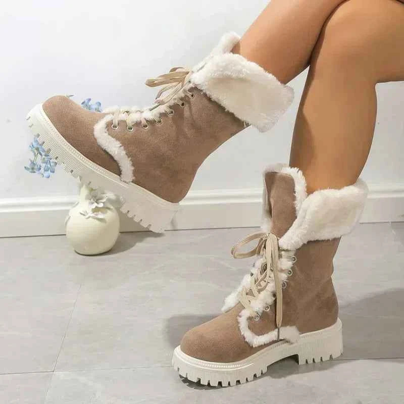 Camille Ultra-Warm Gefütterte Fellstiefel mit plüschigem Fell