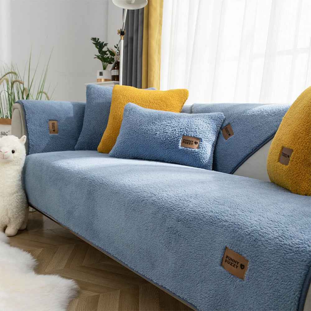 Sherplush - Wasserabweisender & Rutschfester Sherpa-Fleece-Bezug für Sofas
