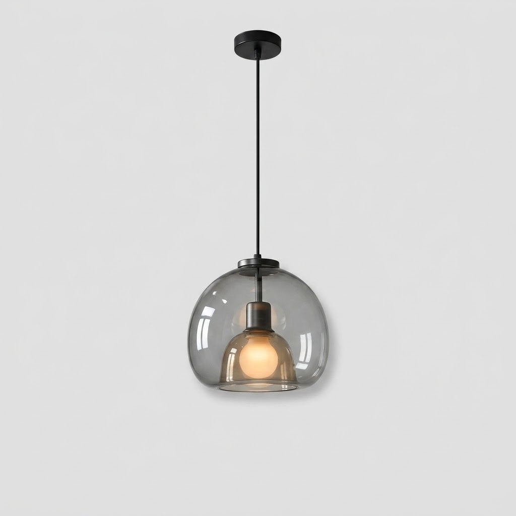 Rauchglas Pendelleuchte - Mundgeblasenes Glasdesign