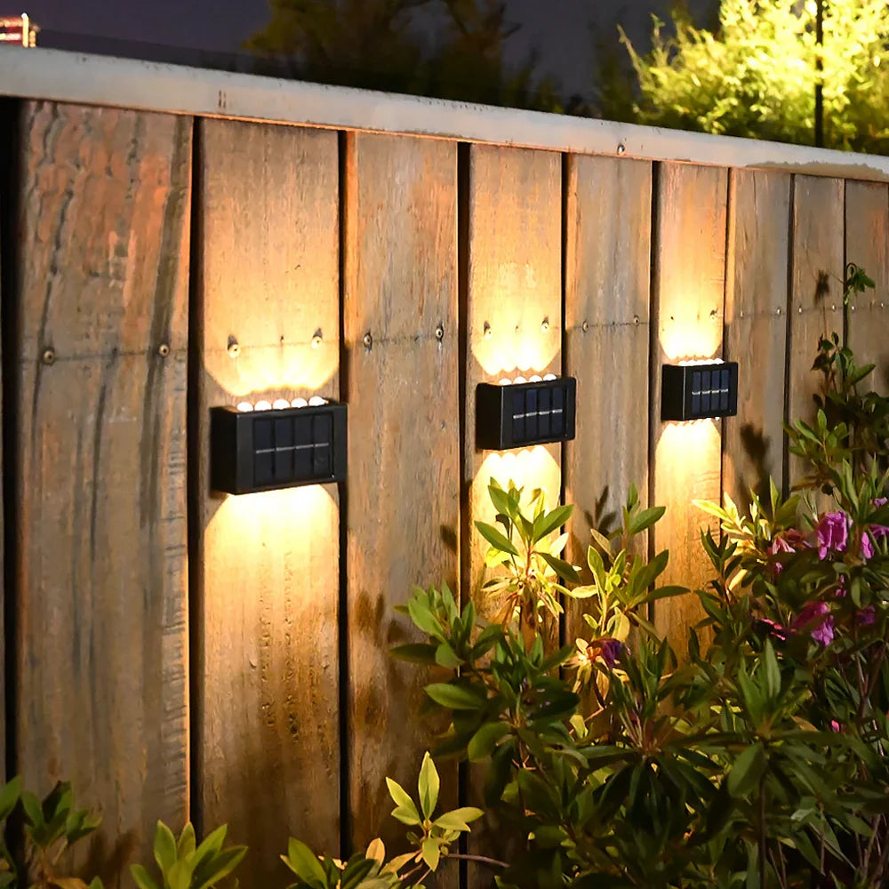 Solarbetriebene LED-Wandleuchte Set 4
