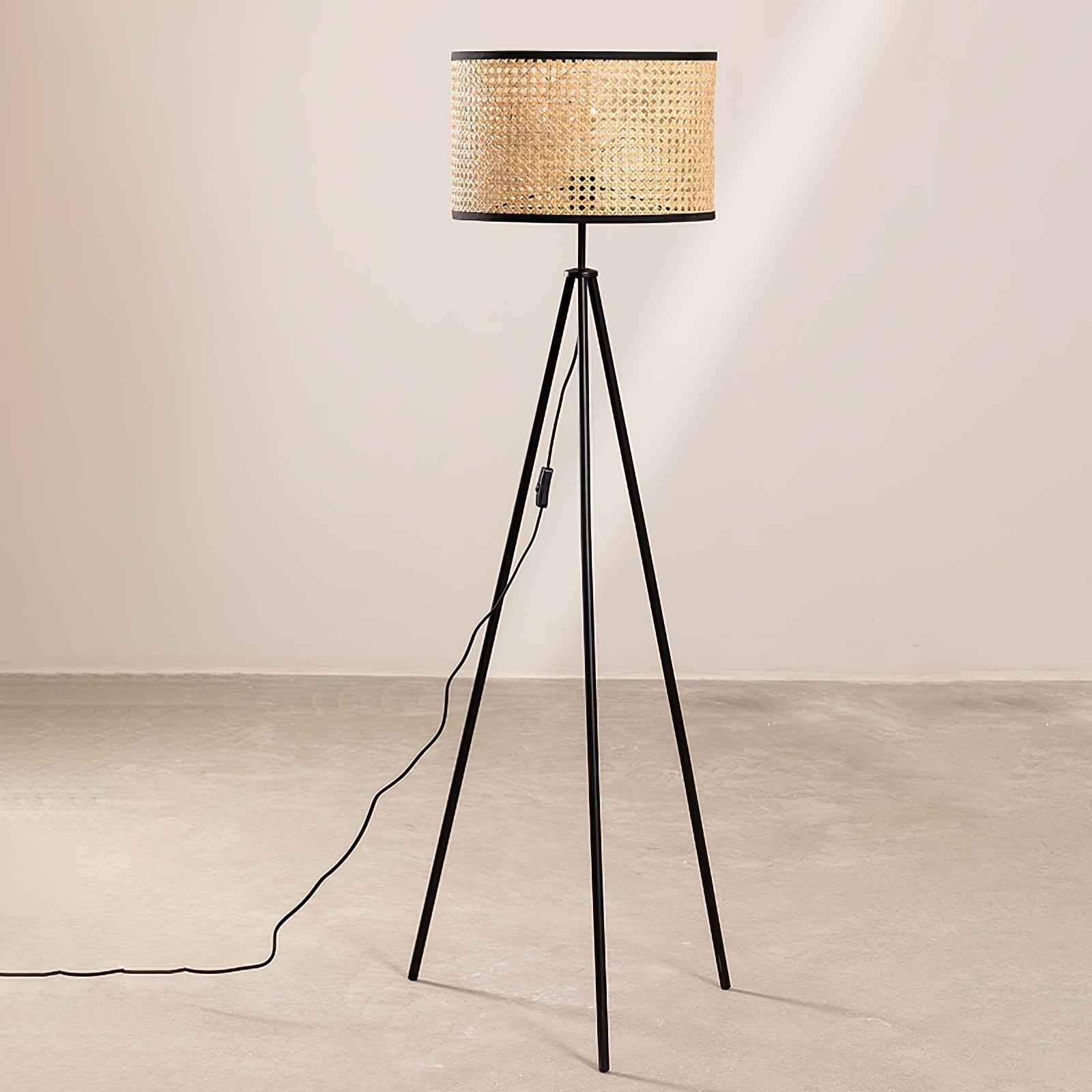 Stehlampe aus Rattan mit modernem Design