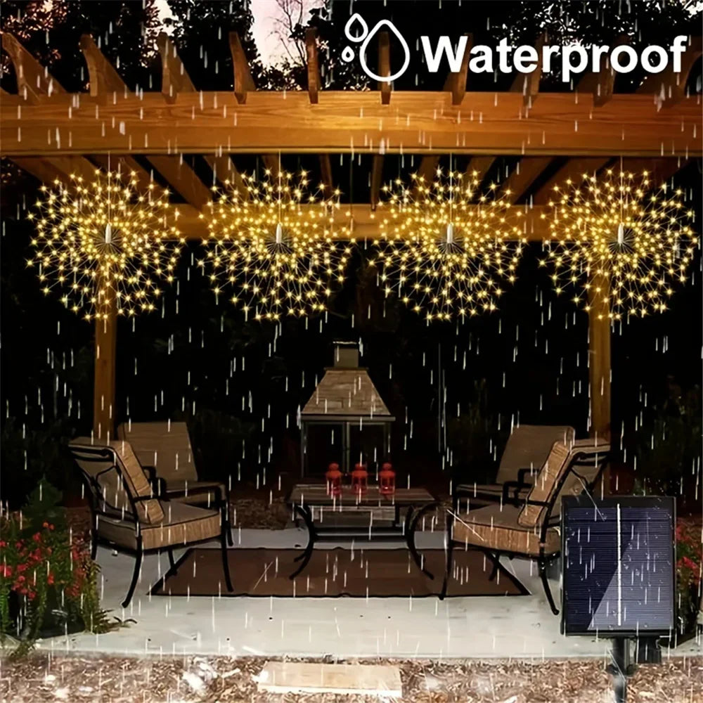 Nébulaglow - Spektakuläre hänge Solarlampe in Feuerwerk-Form, ideal für originelle und leuchtende Dekoration