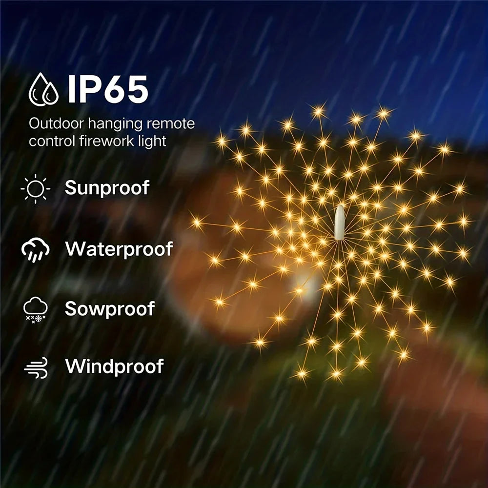 Nébulaglow - Spektakuläre hänge Solarlampe in Feuerwerk-Form, ideal für originelle und leuchtende Dekoration