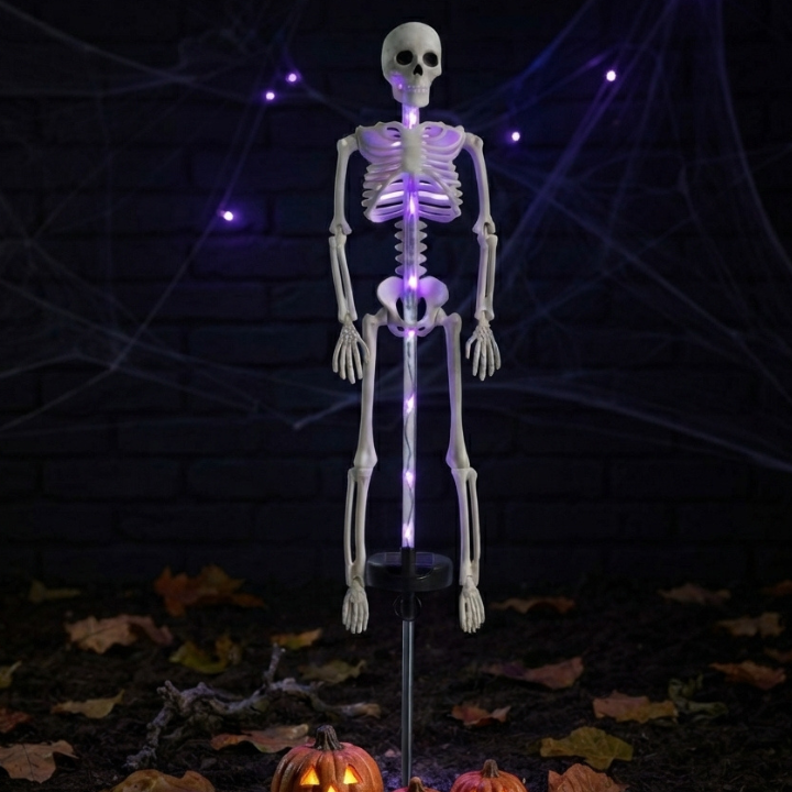 Solar-Skelett Gartenstab-Licht - LED Halloween Gartendeko