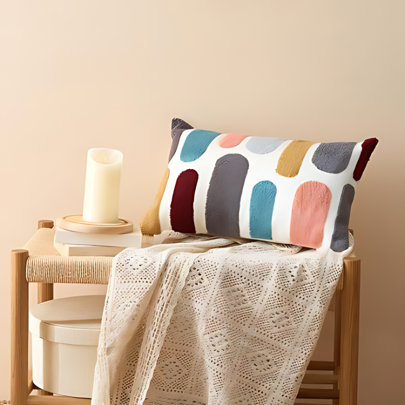 Arthena - Luxuriöse Bestickte Zierkissen mit Trendigen Abstrakten Boho-Formen für Ihr Wohn- und Schlafzimmer