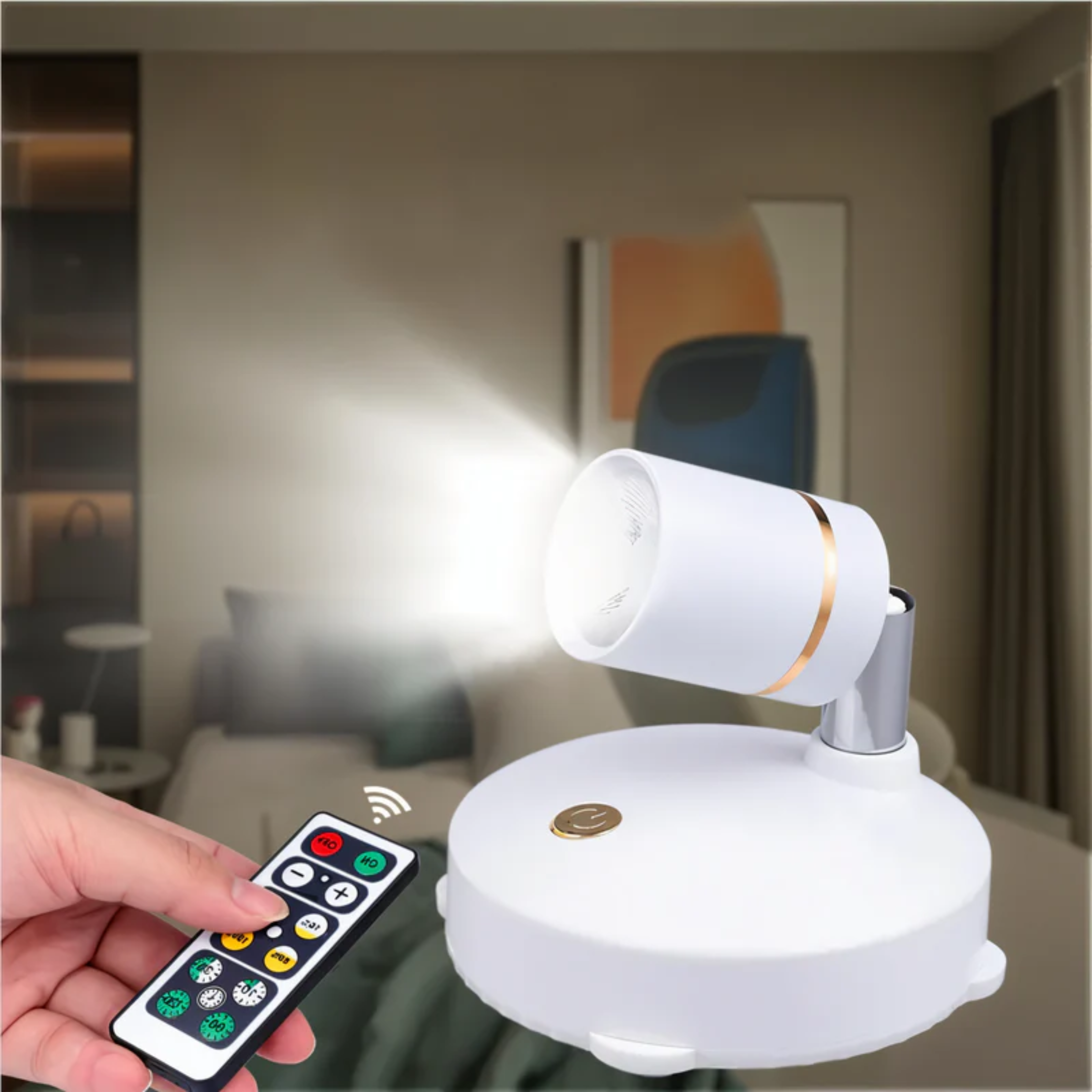 Velissa - Einstellbare Dimmbare Wireless LED-Spotlight mit Handbedienung für das ultimative Beleuchtungserlebnis