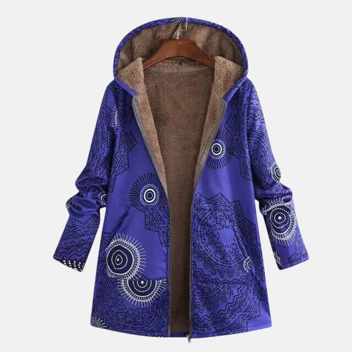 Luna Mitternachtsblaues Mandala-Fleece-Hoodie – Ultraweicher Komfort
