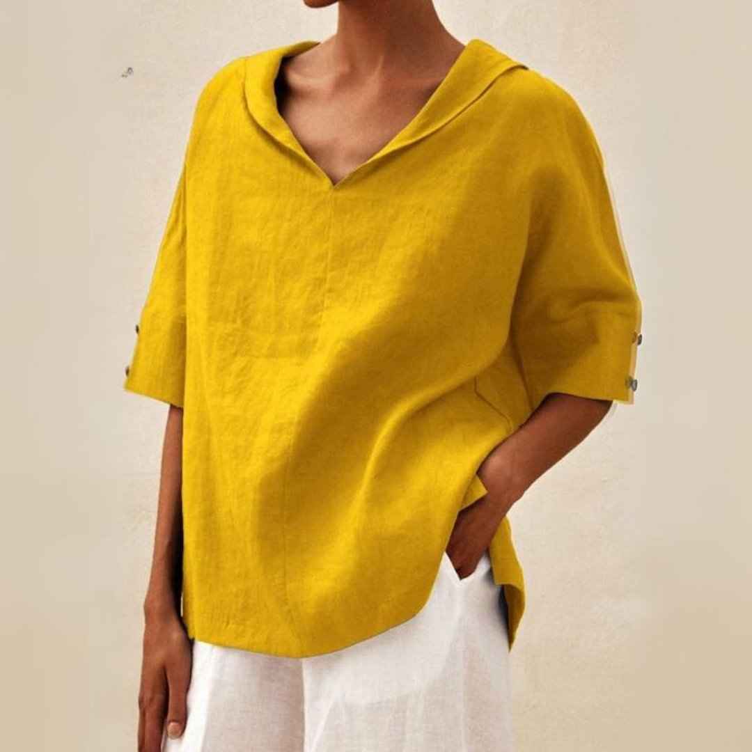 V-Ausschnitt Freizeit-Hemd | Pearl