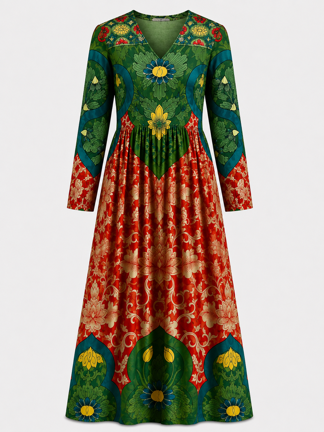 Vintage-Print-Kleid mit Retro-Charme Damen