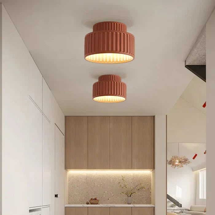 Geriffelte Deckenleuchte - Zweistufiges Trommel-Design