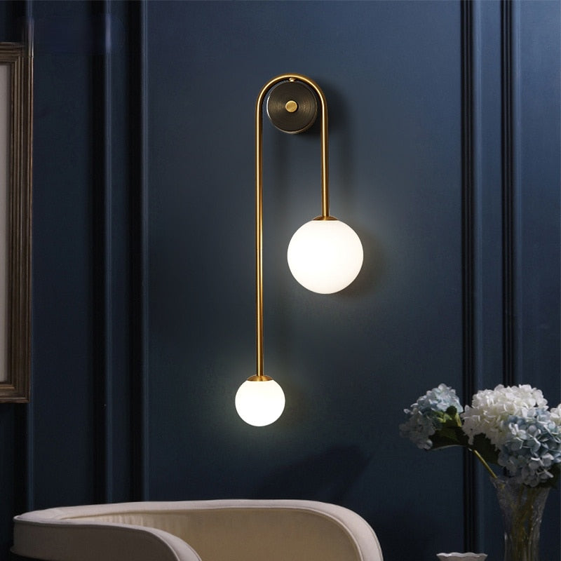 Wandleuchte mit elegantem Gold und Glas 5