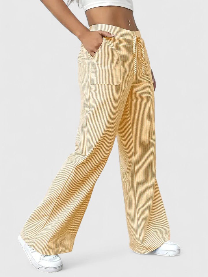 Weiße Stoffhose Damen mit Elastischem Bund 10