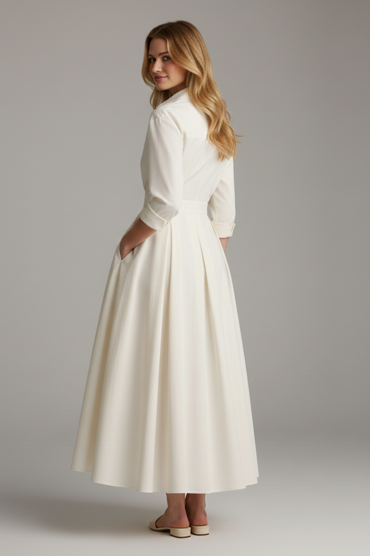 Damen Midikleid mit betonter Taille