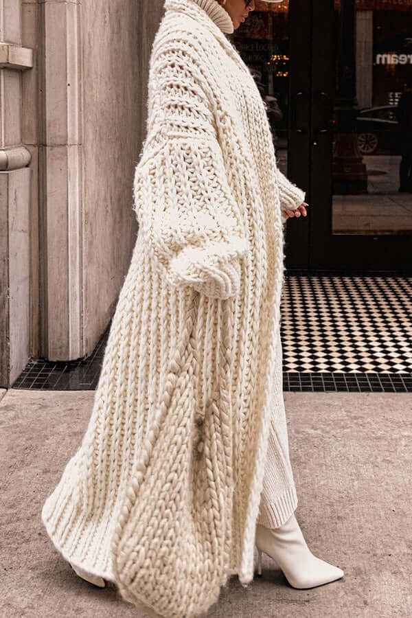 Elegantes Winter-Maschenpullover-Set mit Cardigan für Damen
