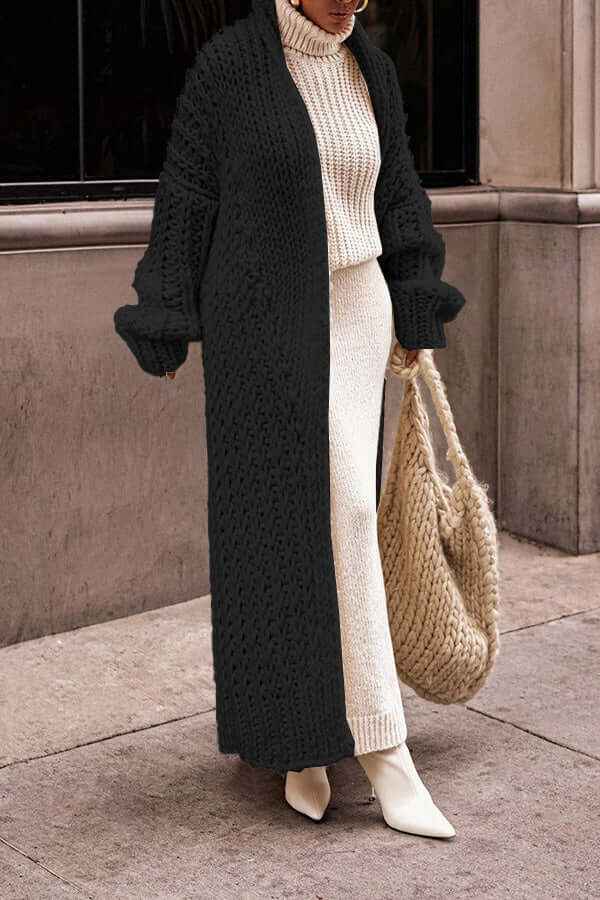 Elegantes Winter-Maschenpullover-Set mit Cardigan für Damen