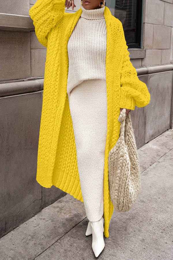 Elegantes Winter-Maschenpullover-Set mit Cardigan für Damen