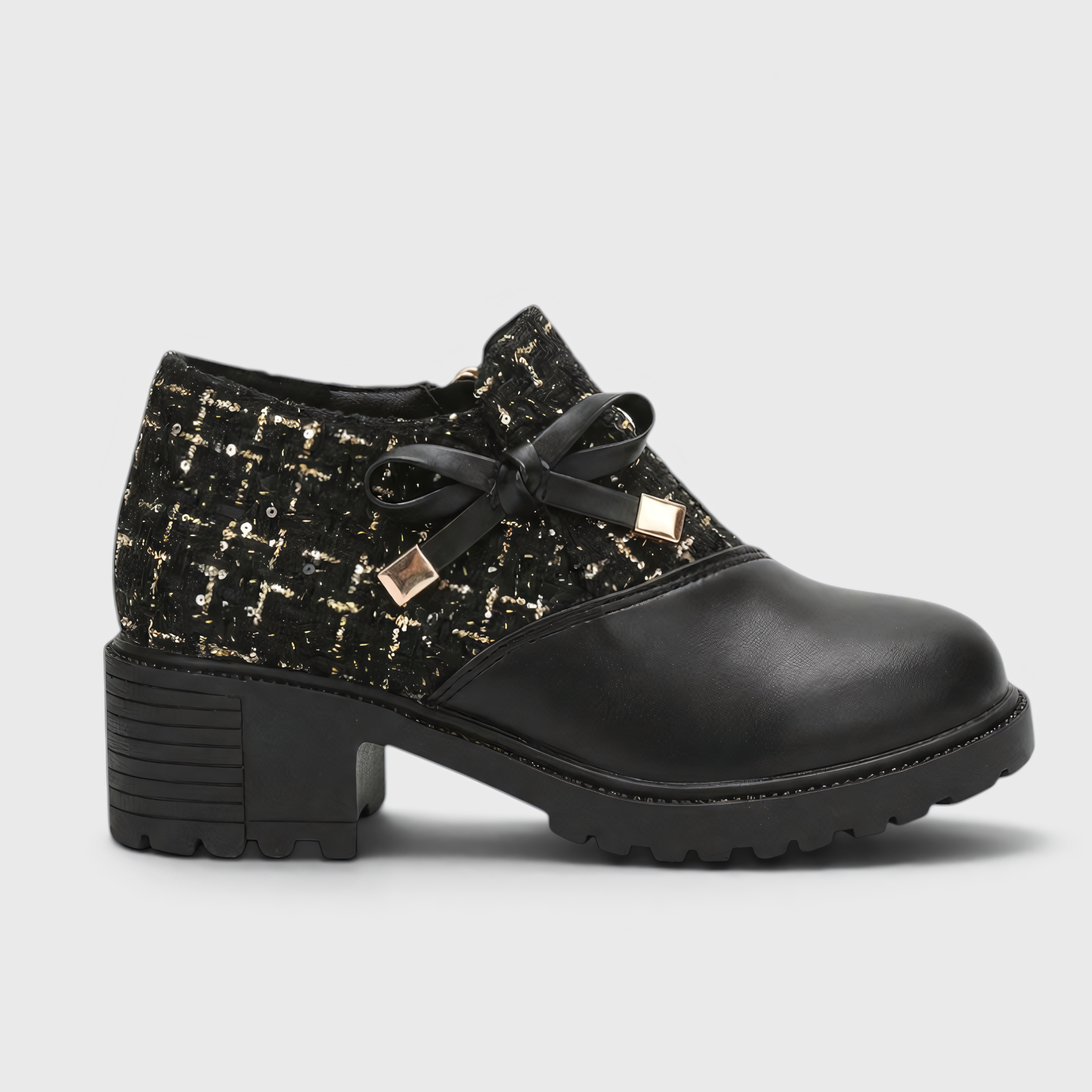 AS - Womens - Heels : Julia - Schoenen met lage hak en ritssluiting in Zwart