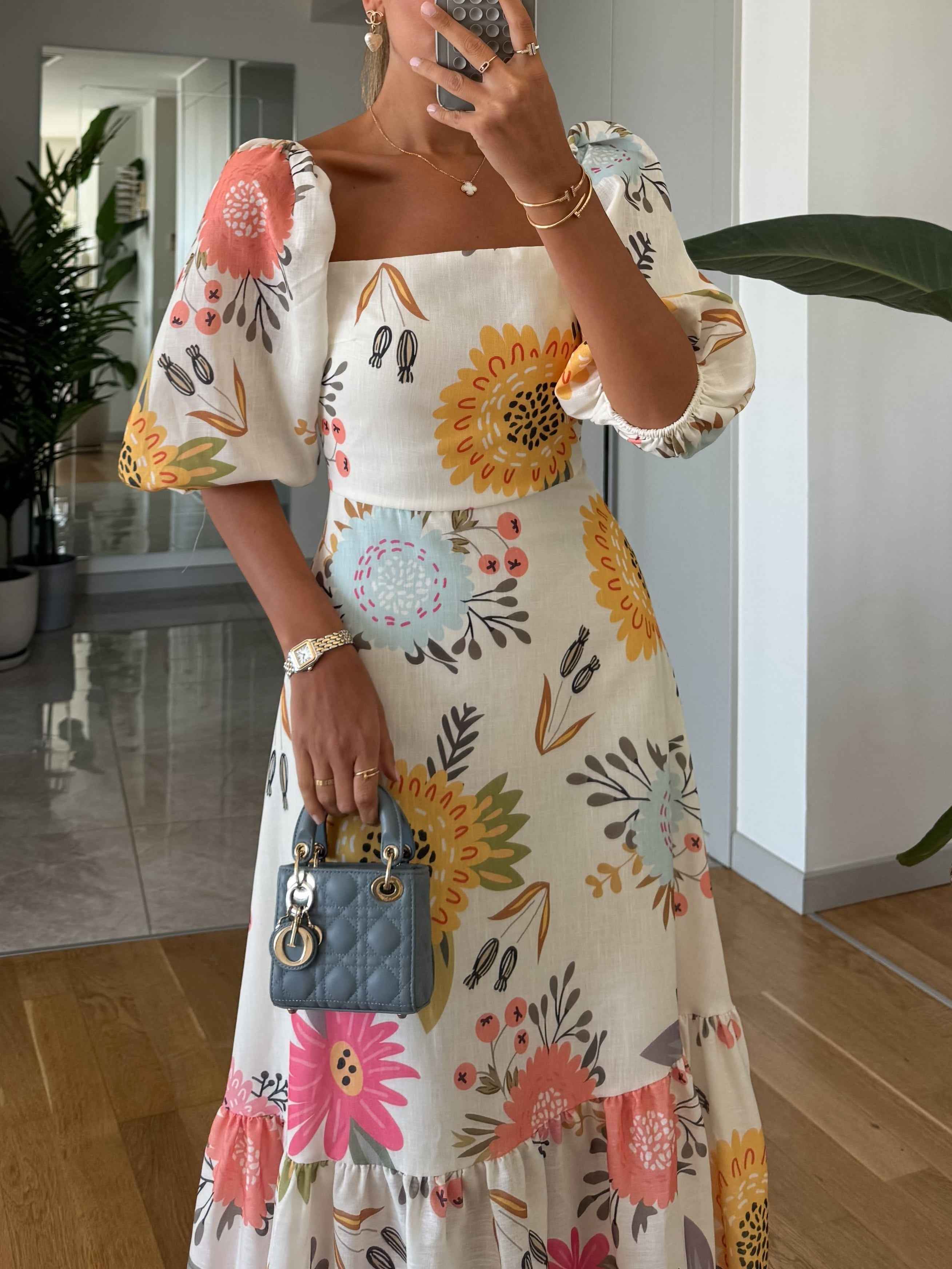 CAMILLE - BLÜHENDE ELEGANZ PUFFÄRMELKLEID