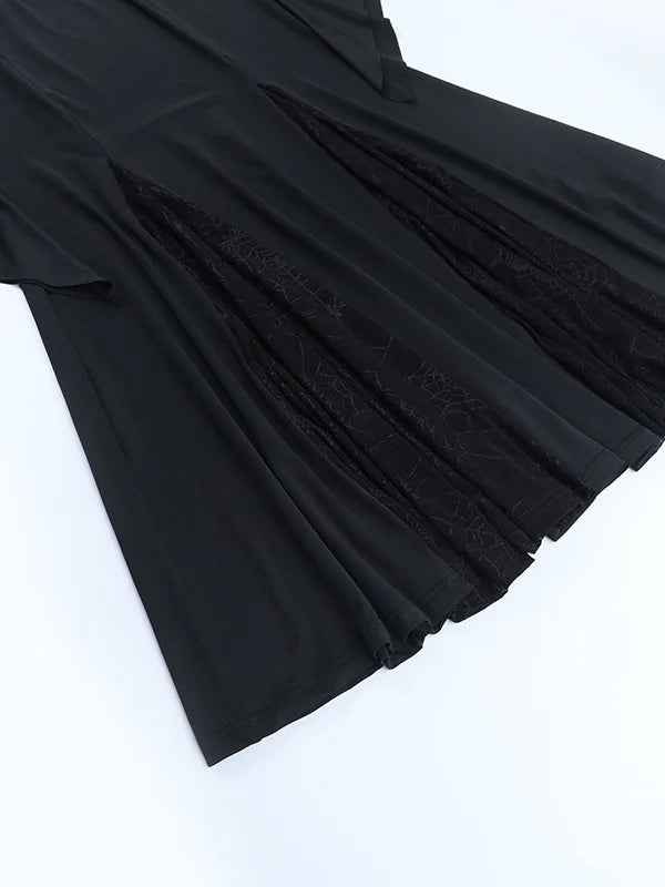 Gothische Eleganz: Schnürkrankenschultern Mermaid Maxi Kleid für einen atemberaubenden Look