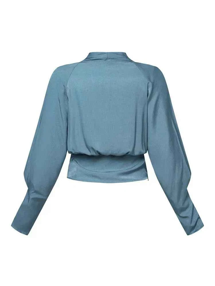 CASSANDRA - ELEGANTE DRAPIERTE V-AUSSCHNITT-BLUSE