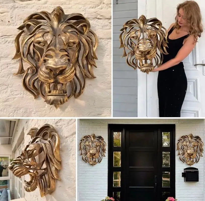 Majestätische Wandskulptur eines Löwenkopfs RegalRoar Lion – beeindruckendes Dekostück