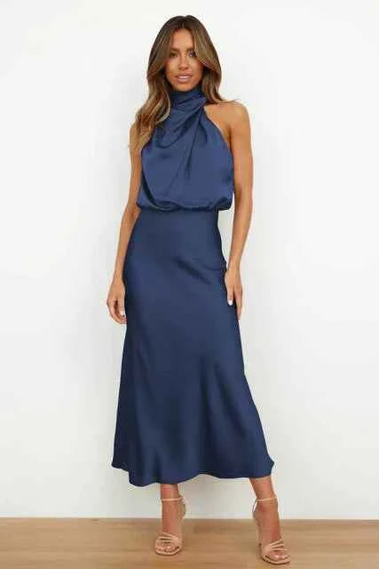 Benthe Schulterfreies Midi-Kleid – Mühelos schick mit fließender Silhouette