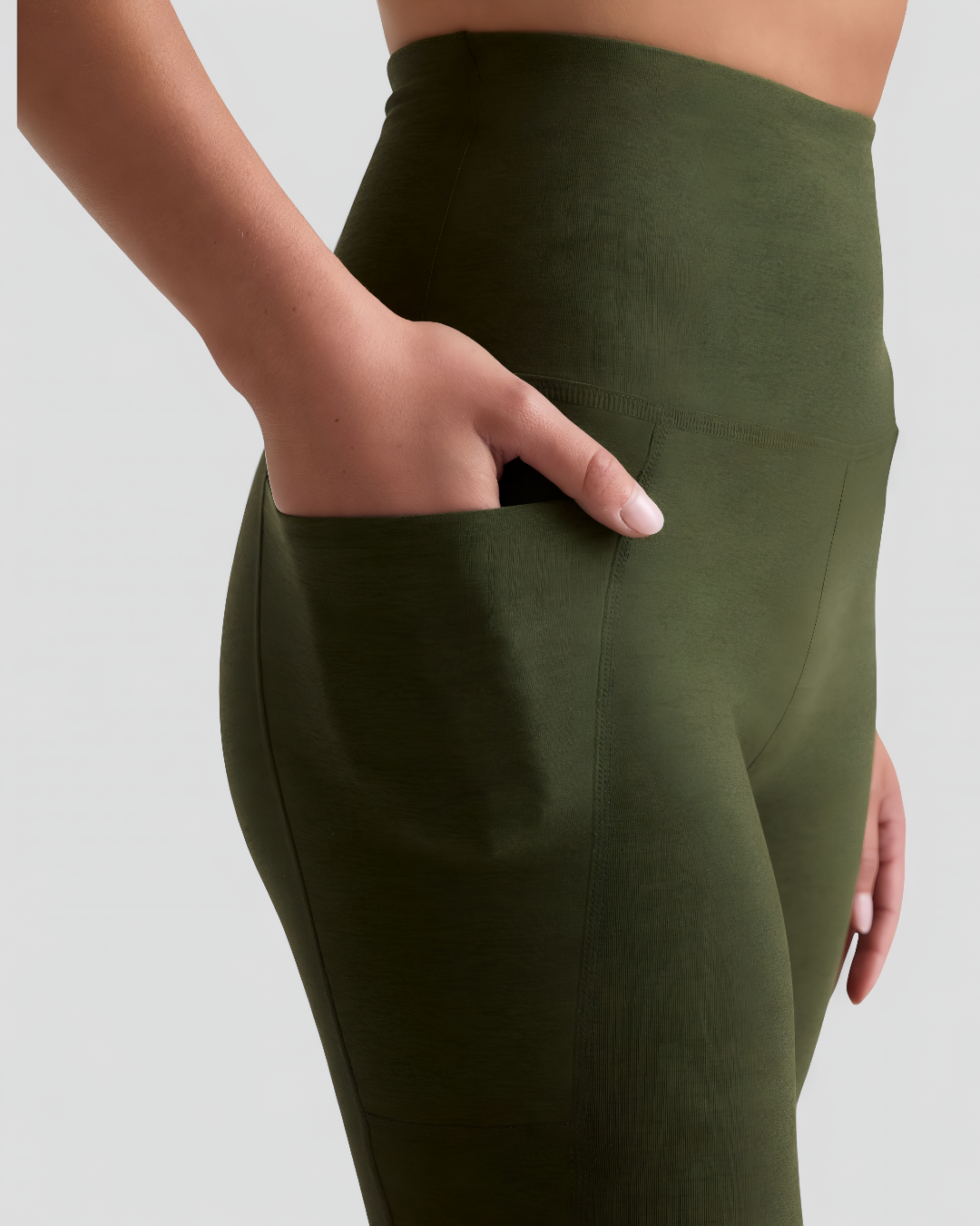 Tilda | Out Of Pocket Leggings Damen Hoch Tailliert Midi Sport Fitness Stretch