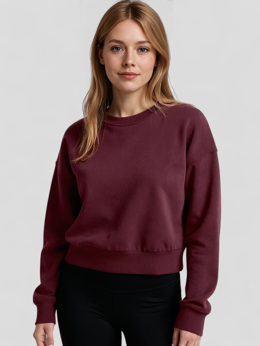 Hannele | Luxe Fleece Sweatshirt Damen Rundhals Fleece Pullover Warm Weich Lässig
