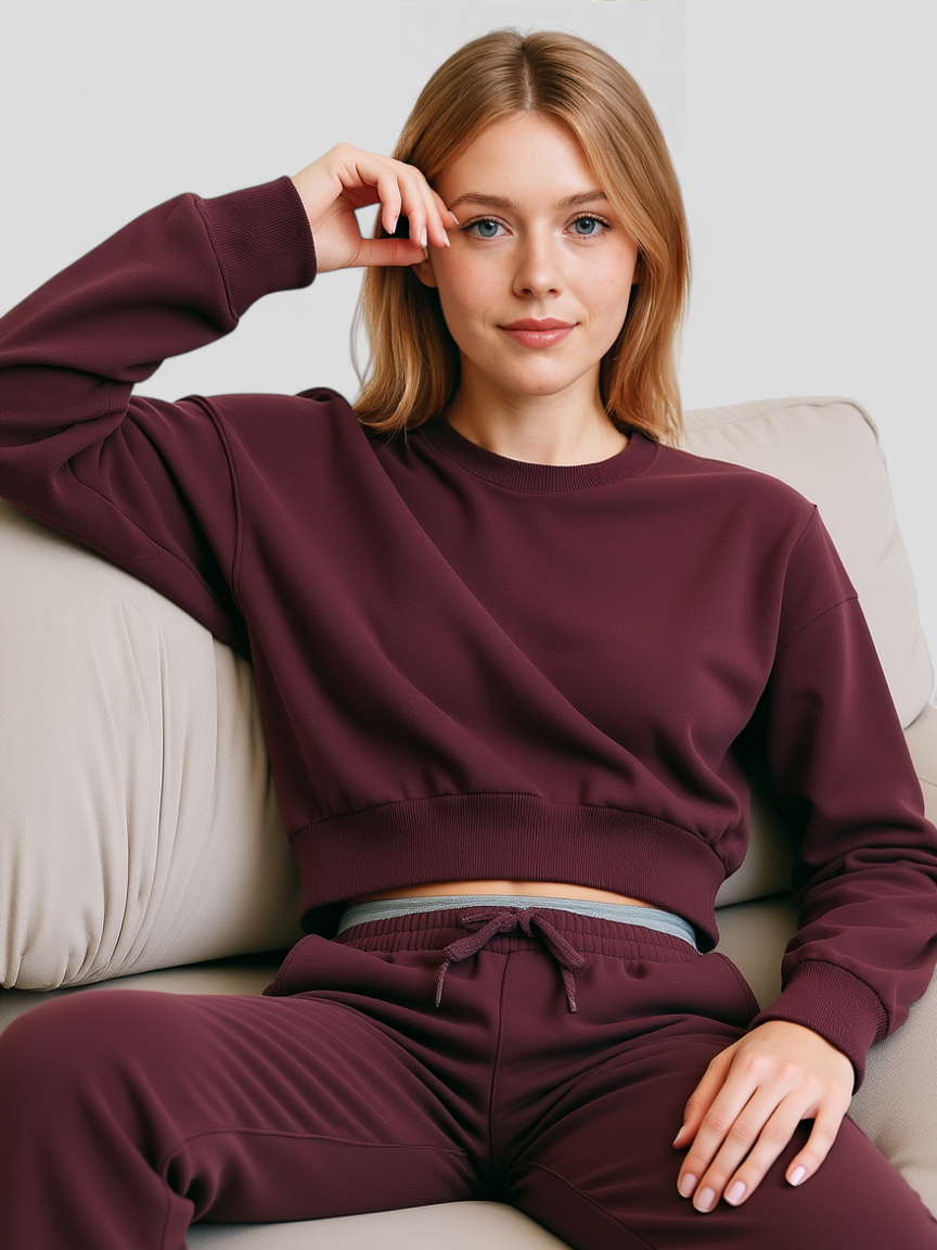 Hannele | Luxe Fleece Sweatshirt Damen Rundhals Fleece Pullover Warm Weich Lässig