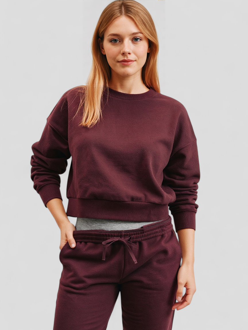 Hannele | Luxe Fleece Sweatshirt Damen Rundhals Fleece Pullover Warm Weich Lässig