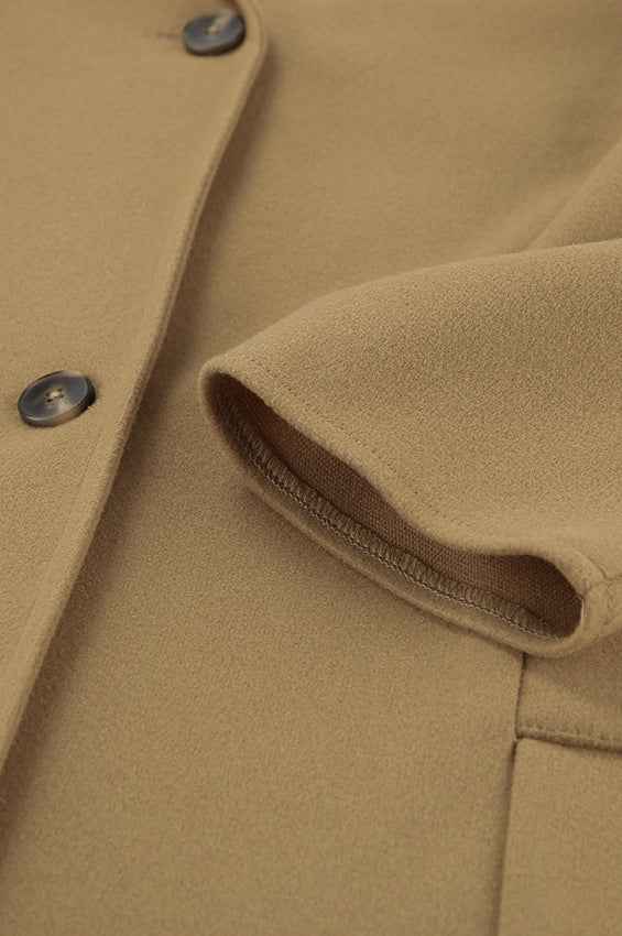 Lässiger locker sitzender Woll-Lapelkasten für stilvollen Komfort